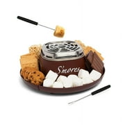 Nostalgia Indoor Electric Smores Maker Smores Kit with 4 Marshmallows Roasting Forks, Brown